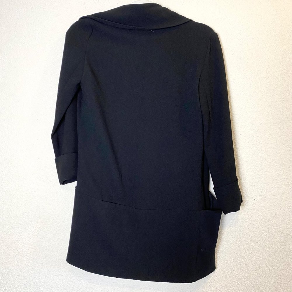 Aritzia Wilfred Chevalier Blazer Jacket Quarter Sleeve Open Front Cardigan Black - Picture 5 of 8